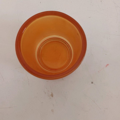 Glass orange tealight holder like new