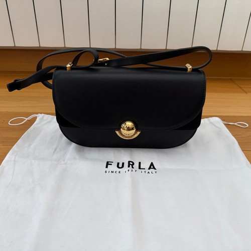 Furla Sfera bag new, natural leather, black