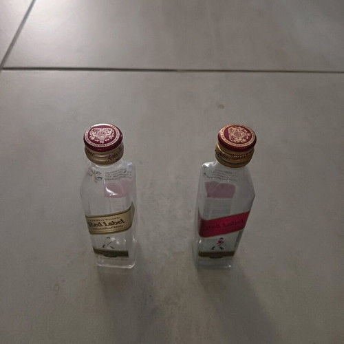 Empty drink miniatures made of PVC used, set of two