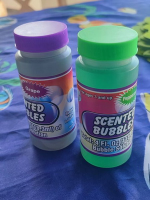 Bubbles bottles new, set of two scented grape and peppermint
