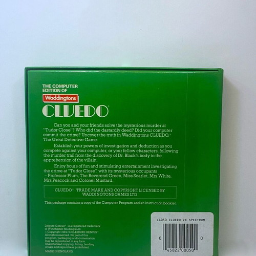 Cluedo 1984 Big Box Spectrum ZX Tape Cassette CIB like new