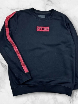 Pyrex sweatshirt Large black with red stripe like new unisex streetwear