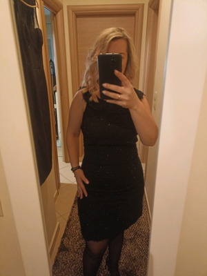 Zara комплект прилепнала рокля и сако Large черно ново
