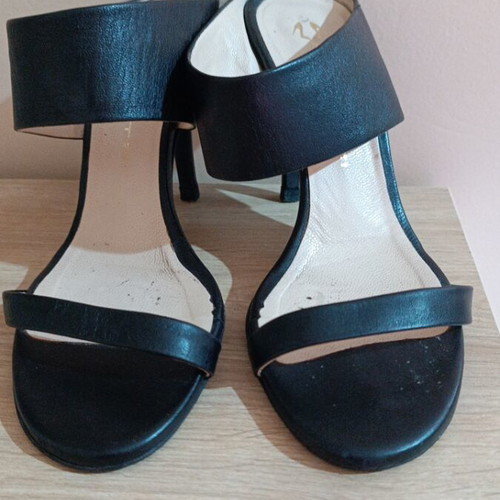 Mourtzi leather sandals used, size 37, black