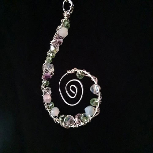 Spiral earrings with crystals and 925 silver made to order