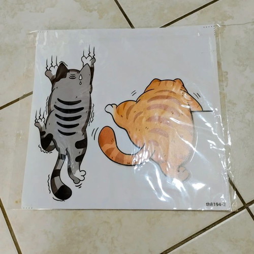 Cat stickers for kids room, pack of 6, new