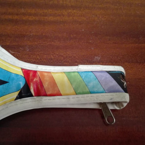 Vintage school pencil case racket used with zipper