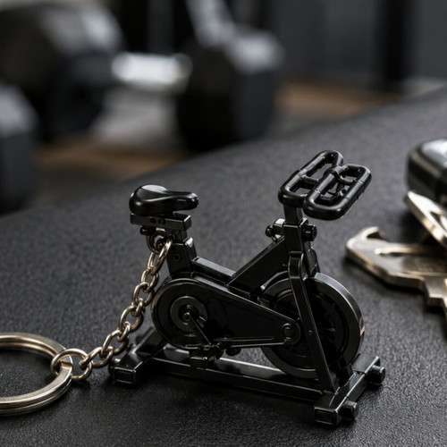 3D Printed Spinning Bike Keychain PETG-CF
