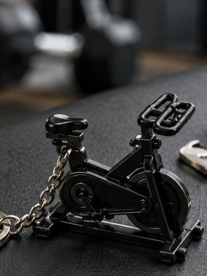 3D Printed Spinning Bike Keychain PETG-CF