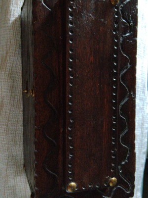 Handmade wooden jewelry box with cnc carving and brass details