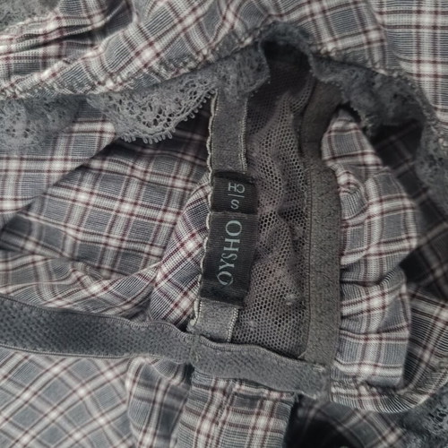 Oysho checkered nightdress like new, lace detail, size S