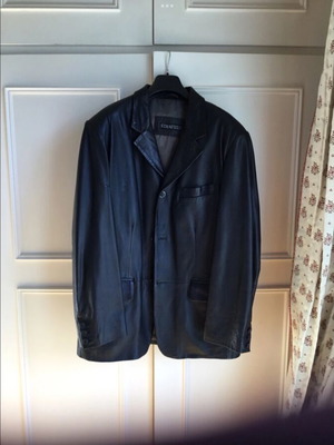 Stanfield leather men's black jacket size Large like new