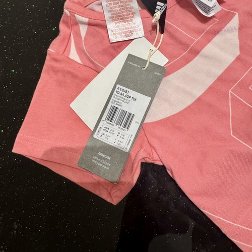 Adidas girls' t-shirt new with tags size 5-6 pink
