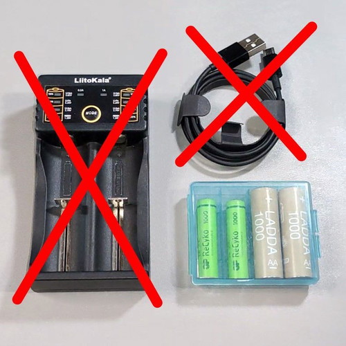 Rechargeable AA and AAA battery set with case
