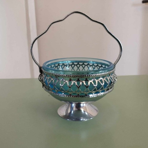 Vintage glass blue fondantière new