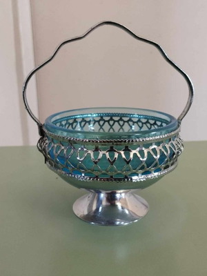 Vintage glass blue fondantière new
