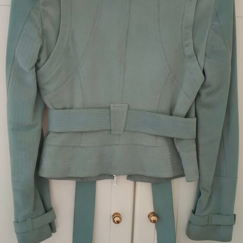 Karen Millen suede jacket used, turquoise, size M