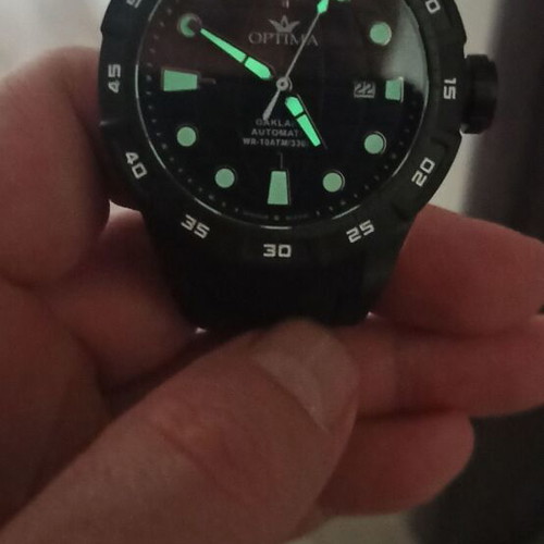 Optima Oakland automatic watch new, Swiss, black