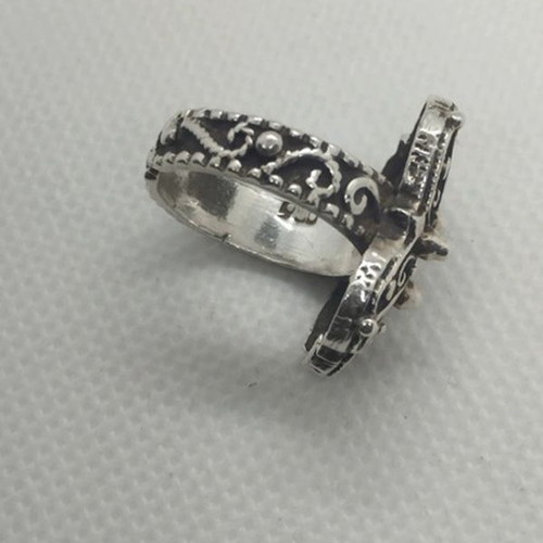Silver ring 950 used, 16.9 mm