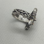 Silver ring 950 used, 16.9 mm