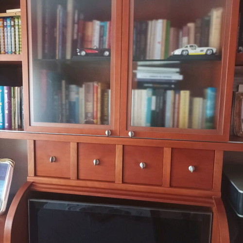 Bookcase cabinet like new with storage space and drawers