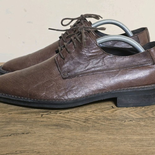 Emporio Armani men's shoes used, brown leather, size 42