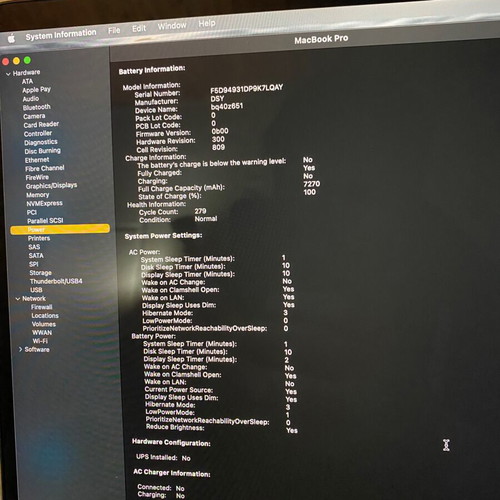 MacBook Pro 2019-20 i9 16GB 500GB NVMe SSD 4GB GPU like new
