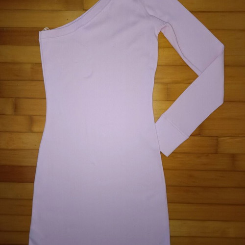 Makó dress with one shoulder used, pink, size S