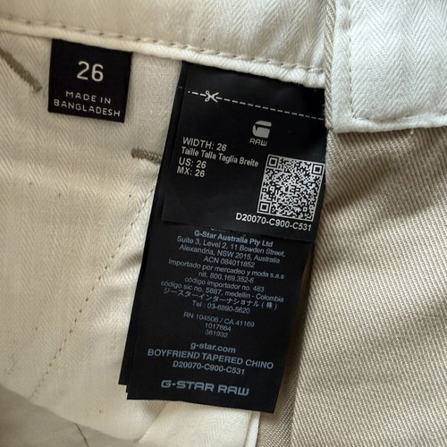 G-Star RAW Boyfriend Tapered Chino women's pants, beige