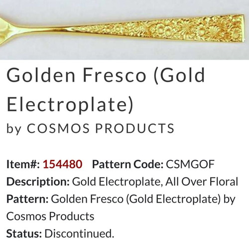 Cosmos Golden Fresco Cutlery Set 100 Pieces Gold Plated New