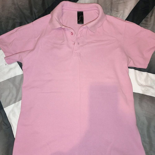 Pink short sleeve polo shirt used, size S/L