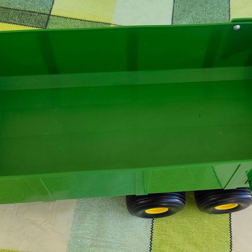 Tractor and tipping trailer toy by ELC, like new, green and yellow