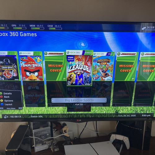 Xbox 360 Slim console 250GB with Kinect and 54 games