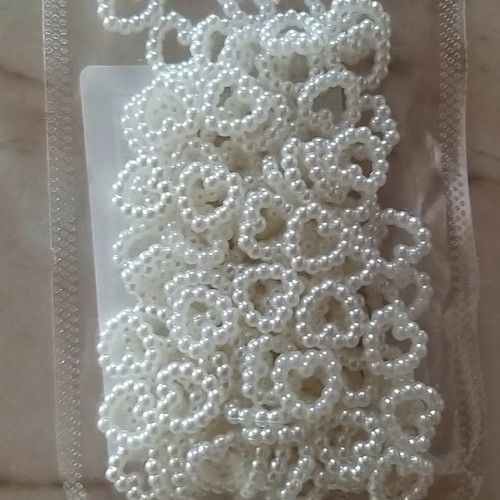3D pearl hearts for nails