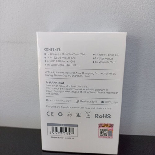 Lost Vape Centaurus atomizer new, silver, 5ml