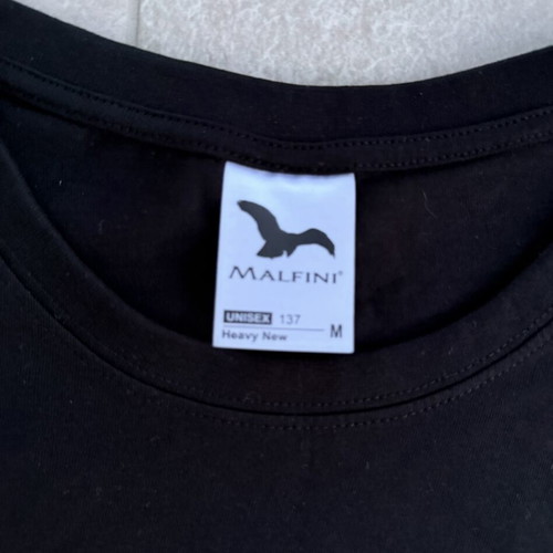 Black T-shirt Malfini Heavy New 137 with Retro Burning Hot Print, New, Size M