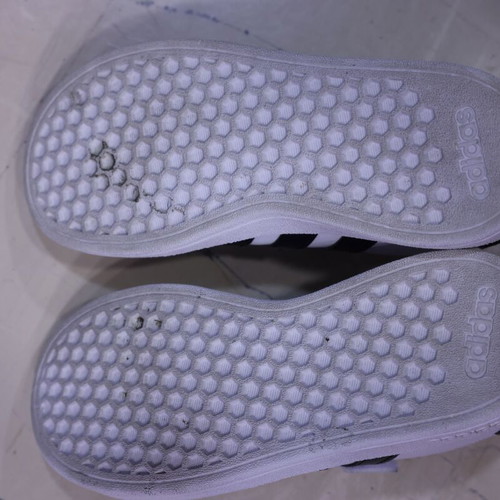 Adidas Kids Sneakers Size 30 White Black New