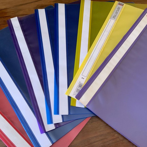 Folders with spine various colors, pack of 8, like new