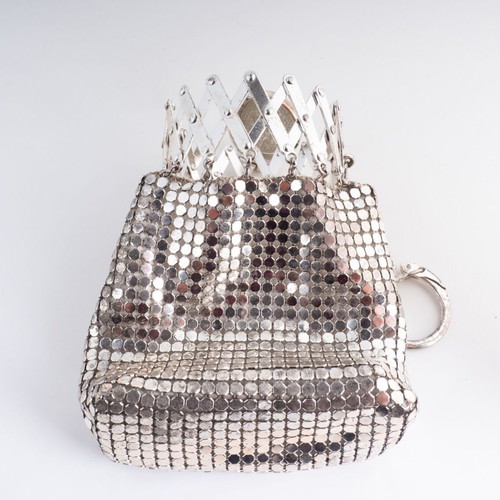 Antique 1920s Art Deco Silver-Plated Mesh Gate Top Flapper Purse
