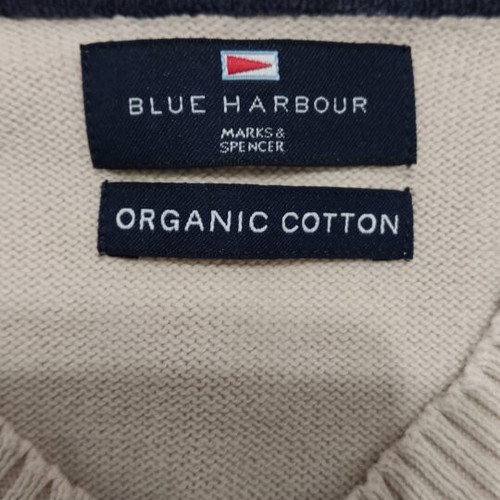 Πουλόβερ M&S Blue Harbour No. XL σαν καινούργιο, κρεμ οργανικό βαμβάκι