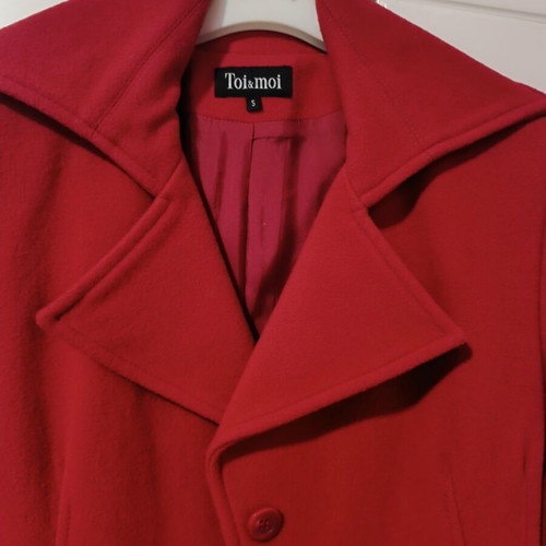 Toi&Moi red coat like new, size S