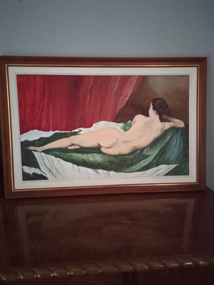 Painting used with frame, dimensions 93x63
