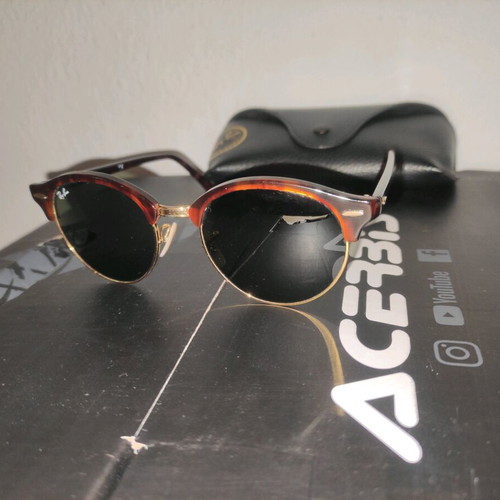 Ray Ban Clubround sunglasses like new, brown tortoise with gold details