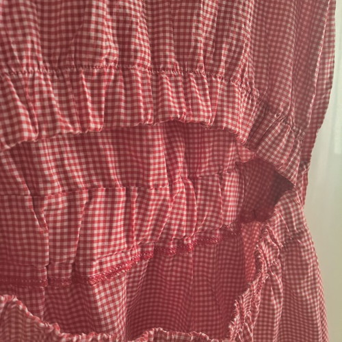Dress with cut out waist, red and white, like new, size M