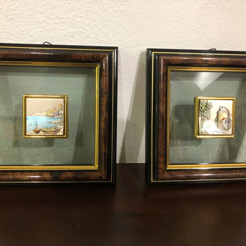 Italian silver 3D frames used, 14x14 cm, wooden frame