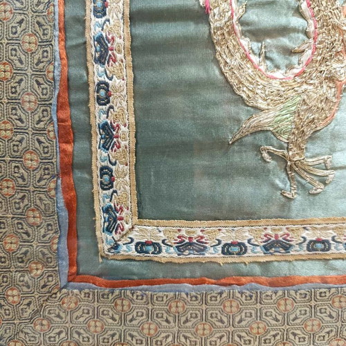 Chinese handmade embroidered frame on silk fabric like new