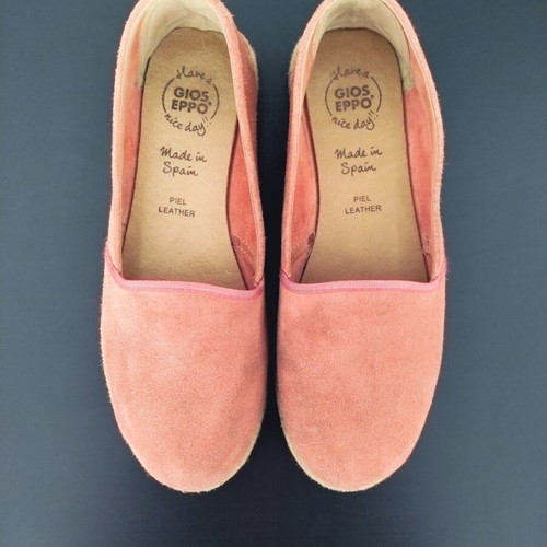 Gioseppo Peach Suede Espadrilles, Size 38