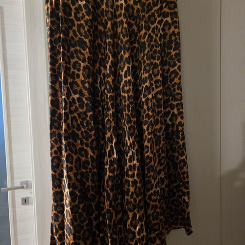 Leopard midi skirt with adjustable cord, satin, like new