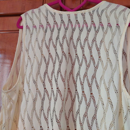 Boho vest with fringes, soft yellow, like new, size L