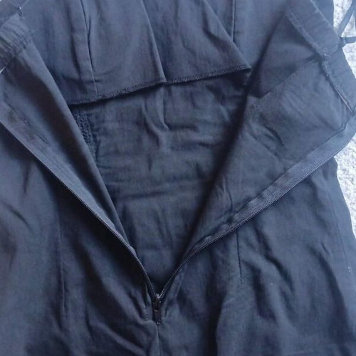 Black mini dress size M with ruching like new